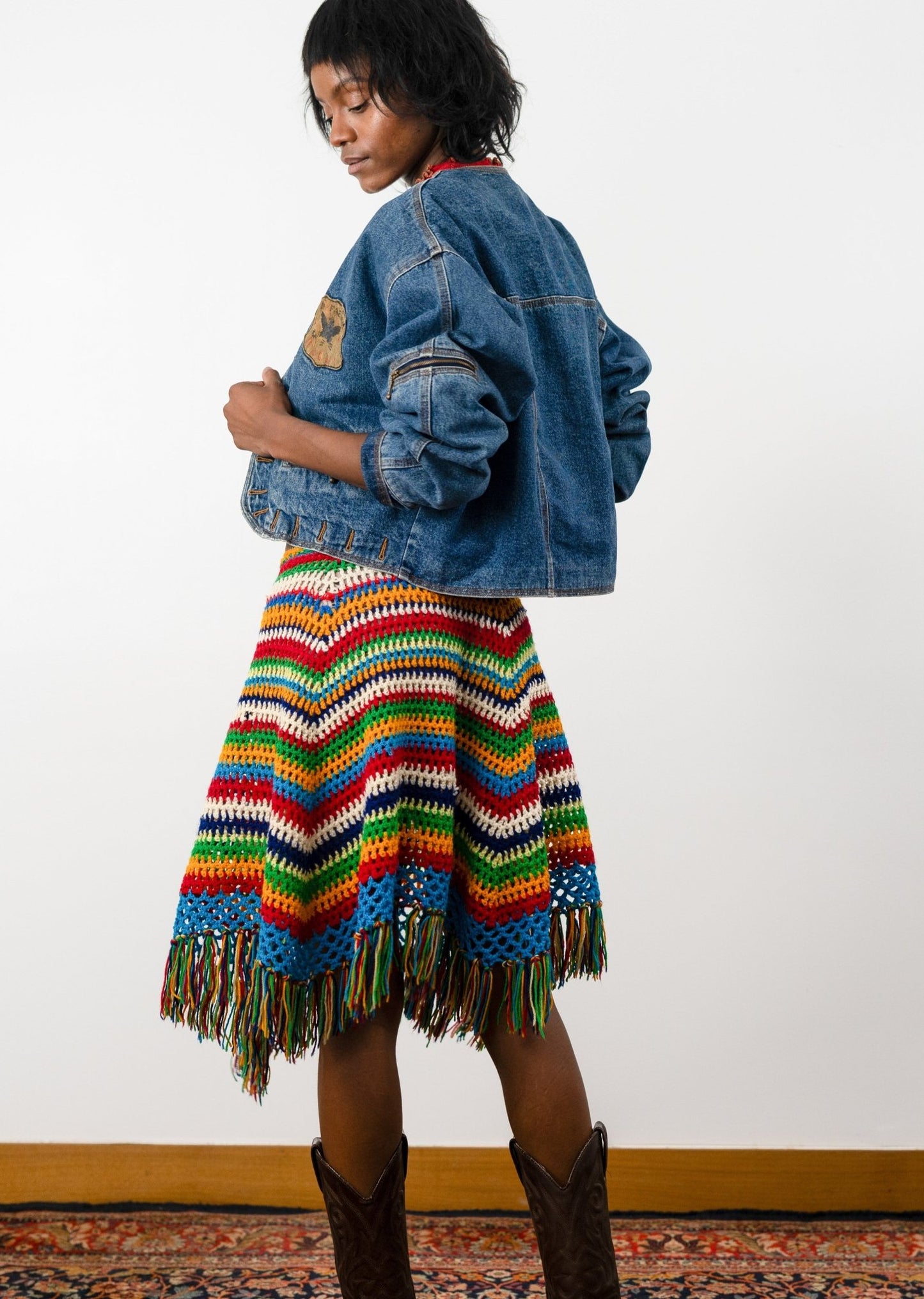 JUPE EN MAILLE MULTICOLORE